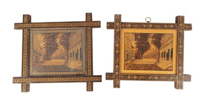 Lot 989 - TWO LATE 19TH CENTURY FRAMED TUNBRIDGE WARE PLAQUES
