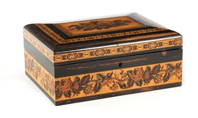 Lot 976 - A 19TH CENTURY TUNBRIDGE WARE WORK BOX