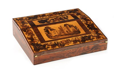 Lot 968 - A 19TH CENTURY TUNBRIDGE WARE WRITING SLOPE