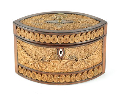 Lot 994 - A GEORGE III ROLLED PAPER TEA CADDY
