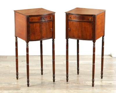 Lot 1681 - A PAIR OF 19TH CENTURY MAHOGANY BEDSIDE TABLES