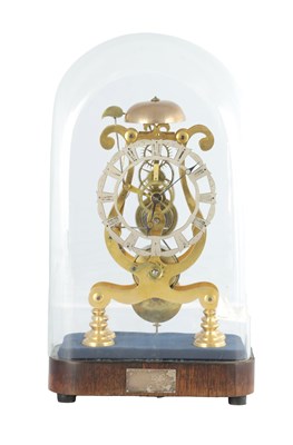 Lot 1514 - A 19TH CENTURY ENGLISH FUSEE SKELETON CLOCK WITH PASSING STRIKE