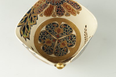 Lot 551 - A JAPANESE MEIJI PERIOD SATSUMA SQUARE SHAPED BOWL