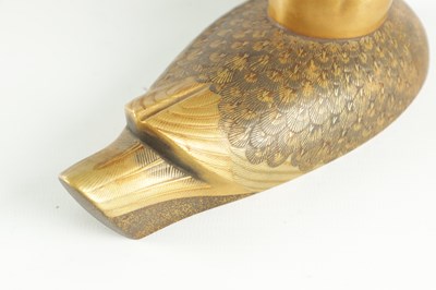 Lot 435 - A PAIR OF JAPANESE MEIJI PERIOD LACQUER WORK LIDDED POTS FORMED AS DUCKS