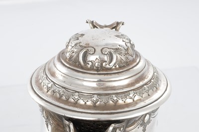 Lot 173 - A PAIR OF LARGE 19TH CENTURY MARTIN HALL & CO SILVER PLATED TANKARD JUGS