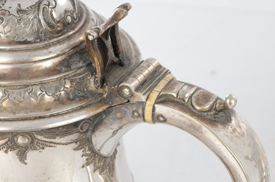 Lot 173 - A PAIR OF LARGE 19TH CENTURY MARTIN HALL & CO SILVER PLATED TANKARD JUGS