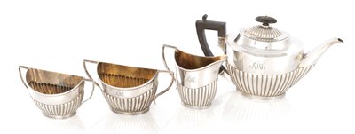 Lot 210 - A VICTORIAN SILVER FOUR-PIECE TEA SERVICE