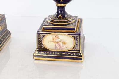 Lot 88 - A PAIR OF 19TH CENTURY VIENNA PORCELAIN VASE AND COVERS