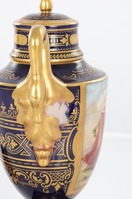 Lot 88 - A PAIR OF 19TH CENTURY VIENNA PORCELAIN VASE AND COVERS