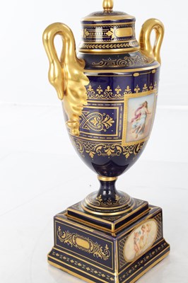 Lot 88 - A PAIR OF 19TH CENTURY VIENNA PORCELAIN VASE AND COVERS