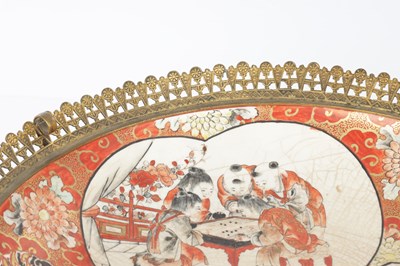 Lot 545 - A JAPANESE MEIJI PERIOD SHOUNDO CHARGER WITH EUROPEAN ORMOLU MOUNTS