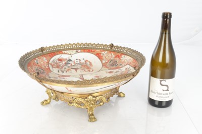 Lot 545 - A JAPANESE MEIJI PERIOD SHOUNDO CHARGER WITH EUROPEAN ORMOLU MOUNTS