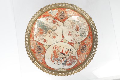 Lot 545 - A JAPANESE MEIJI PERIOD SHOUNDO CHARGER WITH EUROPEAN ORMOLU MOUNTS