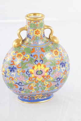 Lot 70 - A PAIR OF LATE 19TH CENTURY ENGLISH COALPORT CERAMIC MOON FLASKS