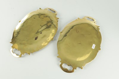 Lot 619 - A FINE PAIR OF LATE 19TH CENTURY FRENCH CHAMPLEVE ENAMELLED TRAYS