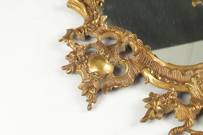 Lot 1500 - A 19TH CENTURY FRENCH ORMOLU ROCOCO STYLE HANGING MIRROR