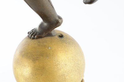Lot 575 - A PAIR OF 19TH CENTURY FRENCH BRONZE AND GILT BRONZE FOUR BRANCH FIGURAL CANDELABRA