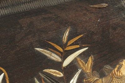 Lot 543 - A JAPANESE MEIJI PERIOD SHIBIYAMA INLAID HARDWOOD TRAY