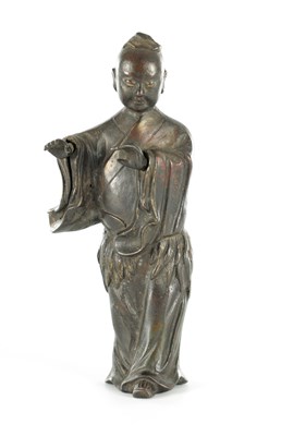 Lot 541 - A CHINESE CAST BRONZE STANDING BUDDHA