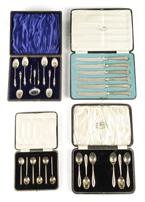 Lot 293 - FOUR CASED SILVER CUTLERY SETS
