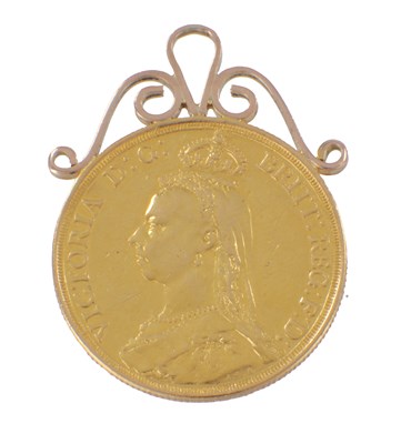 Lot 116 - AN 1887 GOLD SOVEREIGN PENDANT