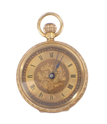 Lot 1299 - AN 18CT GOLD CASED SWISS FOB WATCH