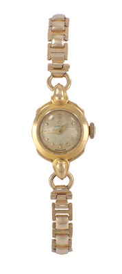Lot 1273 - A LADIES 18CT GOLD CASED OMEGA WRISTWATCH