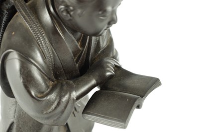 Lot 57 - A JAPANESE MEIJI PERIOD BRONZE FIGURE OF A WOOD CUTTER