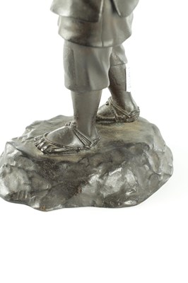 Lot 57 - A JAPANESE MEIJI PERIOD BRONZE FIGURE OF A WOOD CUTTER