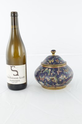 Lot 557 - A CHINESE CLOISONNE ENAMEL SQUAT BULBOUS BOWL AND COVER
