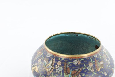 Lot 557 - A CHINESE CLOISONNE ENAMEL SQUAT BULBOUS BOWL AND COVER