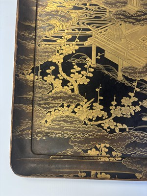 Lot 531 - A 19TH CENTURY CHINESE LACQUERED TRAY
