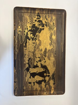 Lot 531 - A 19TH CENTURY CHINESE LACQUERED TRAY