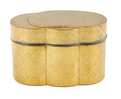 Lot 591 - A JAPANESE MEIJI PERIOD GILT LACQUERED LOBED BOX