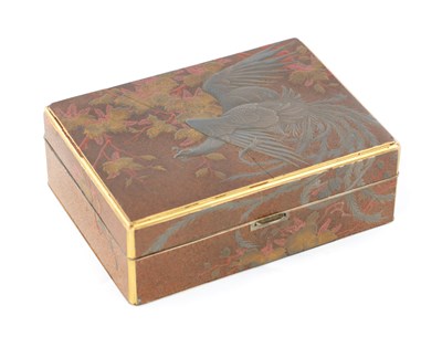 Lot 1697 - A JAPANESE MEIJI PERIOD LACQUERED HARDWOOD BOX