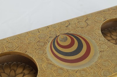 Lot 513 - A JAPANESE MEIJI PERIOD GILT LACQUERED INK STAND