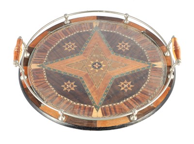 Lot 789 - ATT THOMAS GRIFFITHS, AUSTRALIAN, AN EARLY 20TH CENTURY INLAID SERVING TRAY