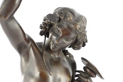 Lot 587 - THÉODORE-FRANÇOIS DEVAULX (FRENCH, 1808-1870), A PAIR OF 19TH CENTURY BRONZE SCULPTURES OF BACCHUS AND DIANNA