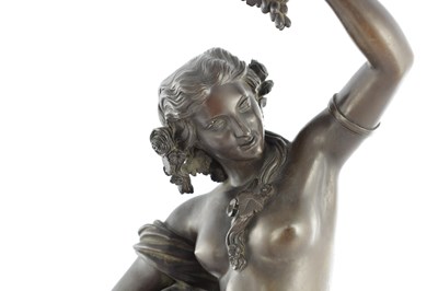 Lot 587 - THÉODORE-FRANÇOIS DEVAULX (FRENCH, 1808-1870), A PAIR OF 19TH CENTURY BRONZE SCULPTURES OF BACCHUS AND DIANNA