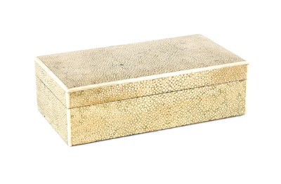 Lot 847 - A 1930’S SHAGREEN AND IVORY BANDED CIGARETTE BOX