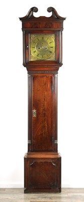 Lot 1511 - HARIMAN, WORKINGTON. A GEORGE III FIGURED MAHOGANY LONGCASE CLOCK