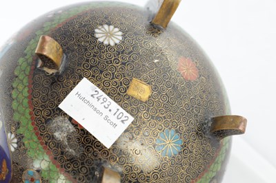 Lot 567 - A 19TH CENTURY JAPANESE CLOISONNE KORO