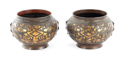 Lot 469 - A PAIR OF JAPANESE BRONZE JARDINIERES