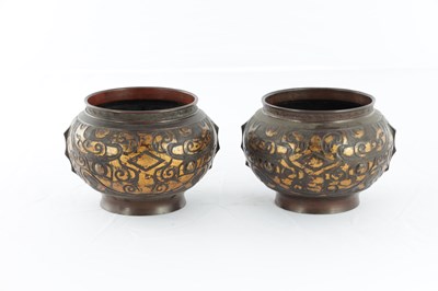 Lot 469 - A PAIR OF JAPANESE BRONZE JARDINIERES