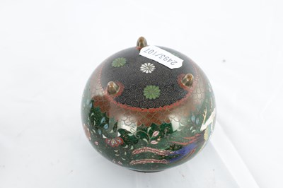 Lot 538 - TWO JAPANESE MEIJI PERIOD CLOISONNE ENAMEL COMPRISING OF A KORO AND A LIDDED VASE