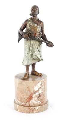 Lot 1092 - ATT. FRANZ BERGMAN. A LATE 19TH CENTURY COLD PAINTED BRONZE SCULPTURE