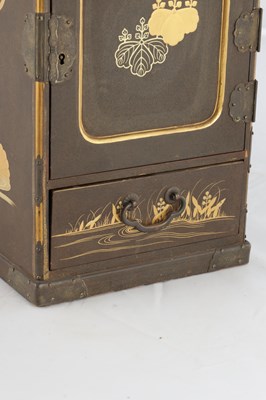 Lot 509 - A JAPANESE MEIJI PERIOD LACQUERED TABLE CABINET