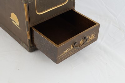Lot 509 - A JAPANESE MEIJI PERIOD LACQUERED TABLE CABINET