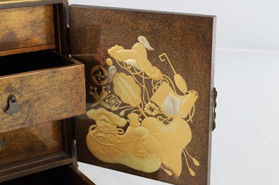 Lot 509 - A JAPANESE MEIJI PERIOD LACQUERED TABLE CABINET