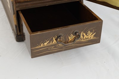 Lot 509 - A JAPANESE MEIJI PERIOD LACQUERED TABLE CABINET